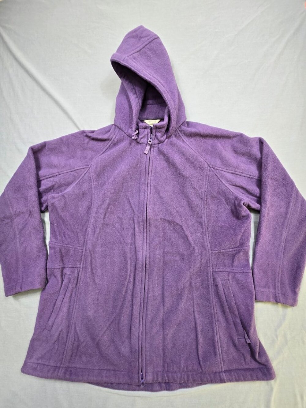 Duluth Trading Co XL Womens Hooded Fleece Jacket Purple Full-Zip Warm Casual